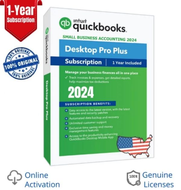 QuickBooks Desktop Pro Plus 2024 For Windows - 1 Year - USA Version