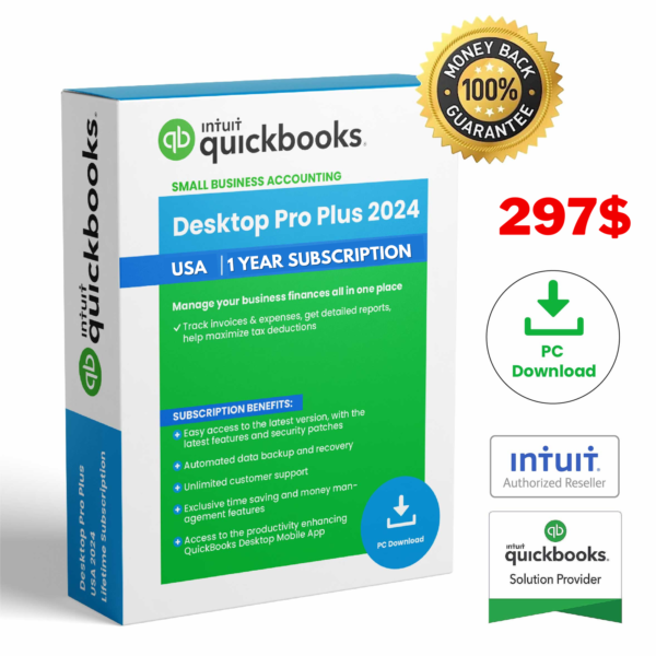 Quickbooks Desktop Pro Plus 2024 | No Payroll included - Latest US Updatable Version For Accounting and Managing Business